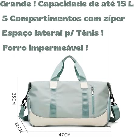 Bolsa / mala de mão transversal - Superespaçosa 10kg - Rígida - Forro Impermeável