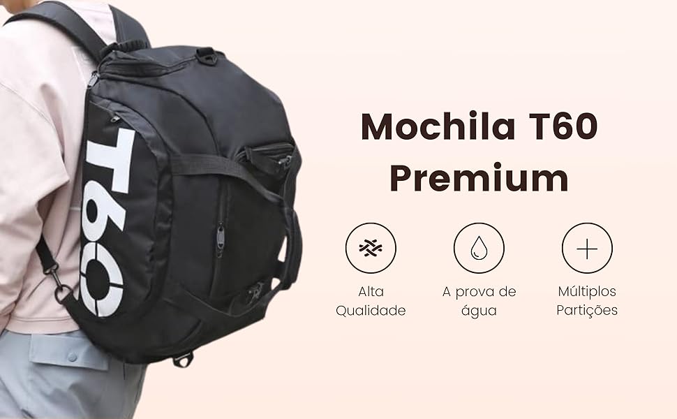 Mochila esportiva unissex / Mala