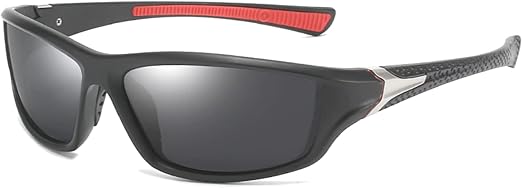 Óculos de sol masculino POLARIZADO preto e vermelho