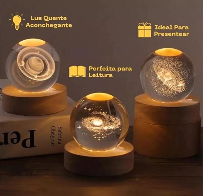 Luminária Bola de cristal ASTRONAUTA