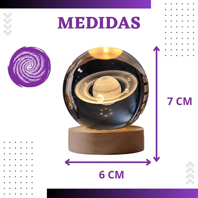 Luminária Bola de cristal SATURNO