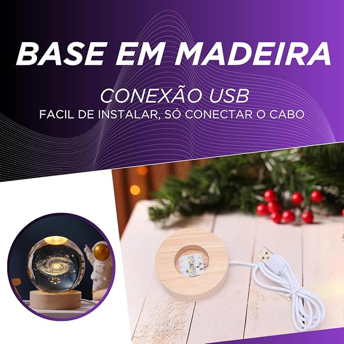 Luminária Bola de cristal SATURNO