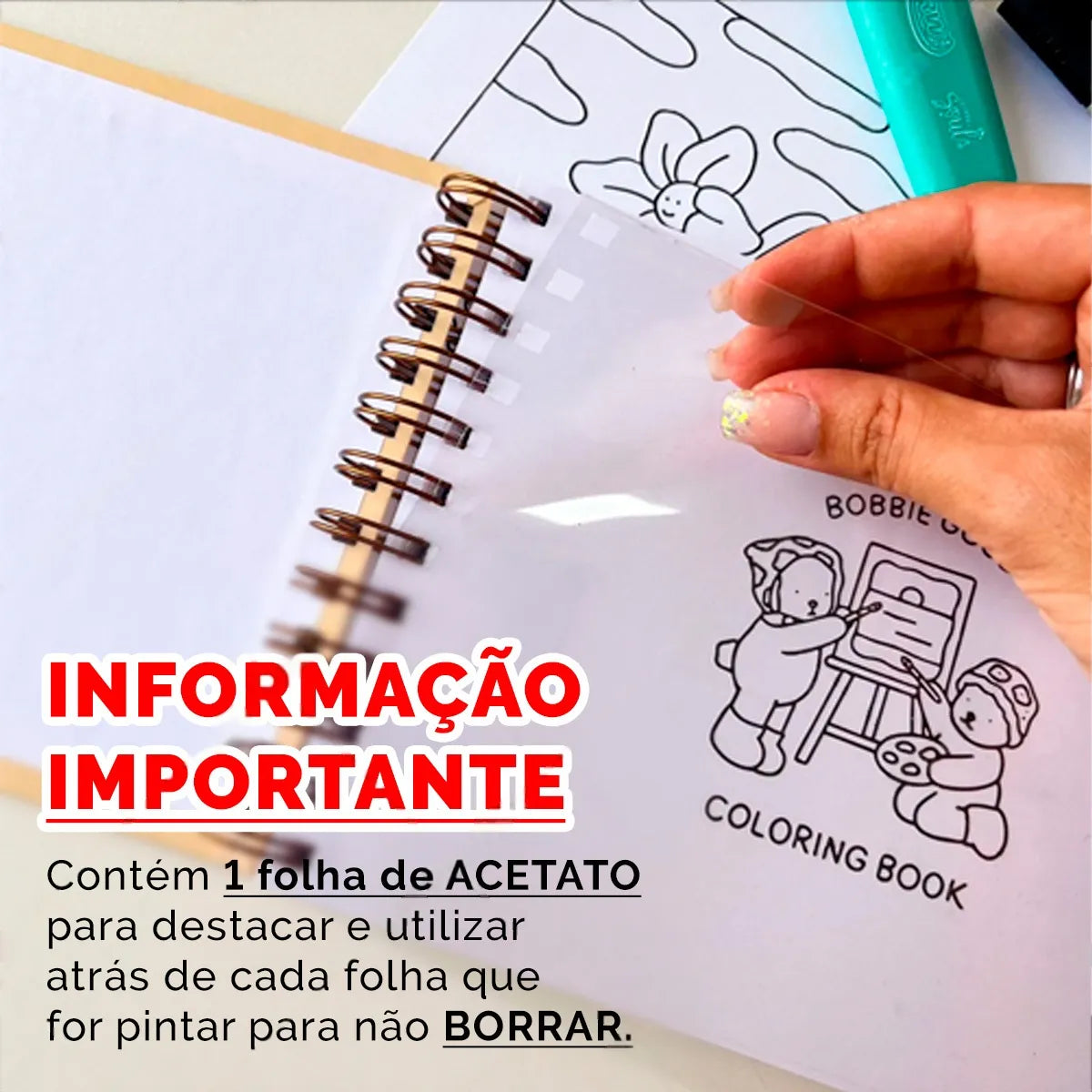 Kit Livro Colorir Bobbie Goods + 24 Canetinha Touch 2 Pontas