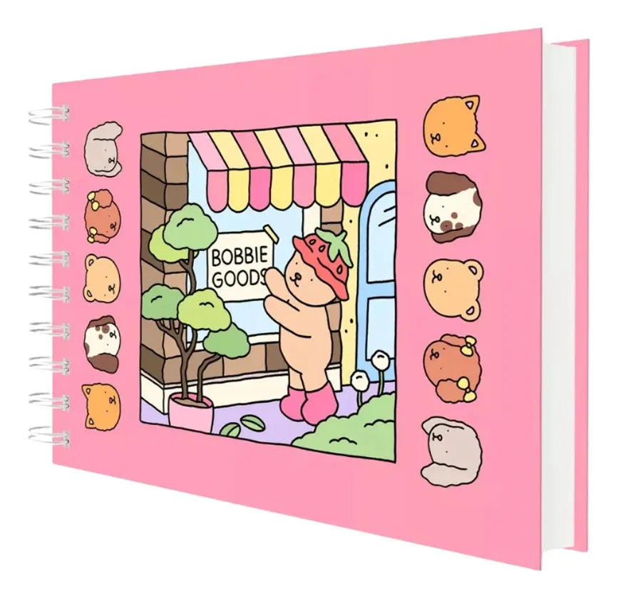 Kit Livro Colorir Bobbie Goods + 24 Canetinha Touch 2 Pontas