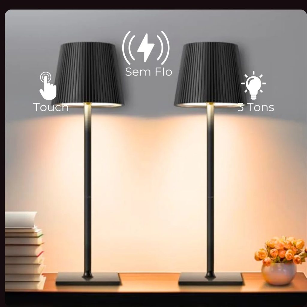 Luminária Abajur de Mesa Led - Toque